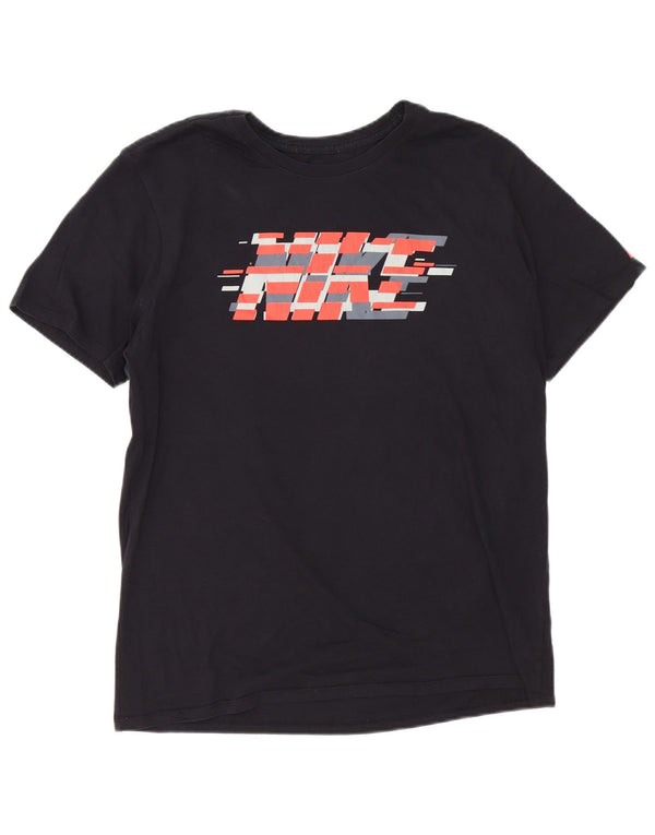 Nike Camiseta gráfica de corte atlético para hombre, talla grande, algodón negro