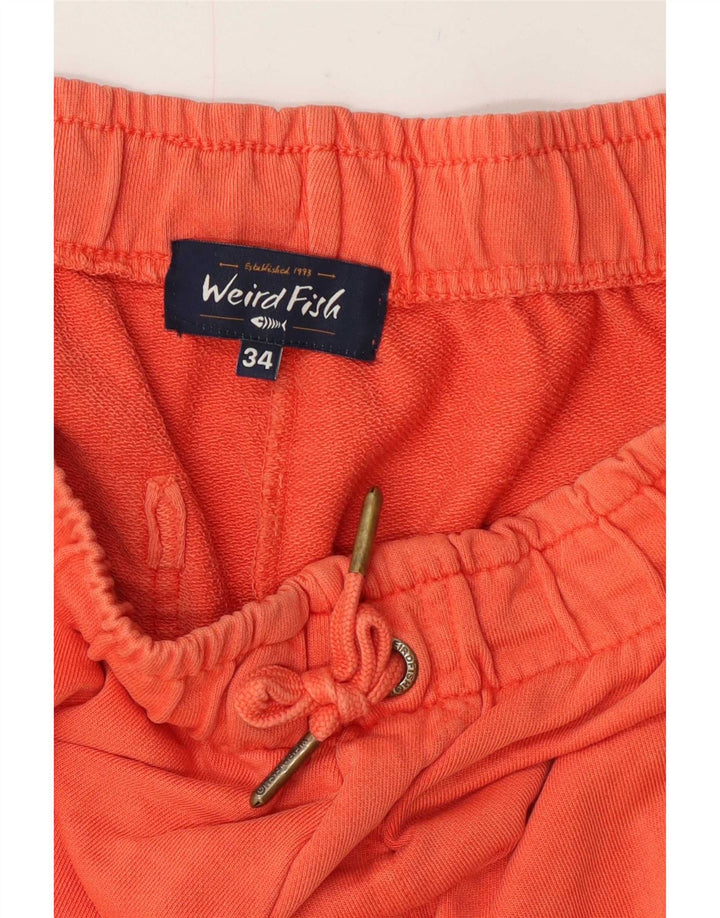 Weird Fish - Pantalones cortos deportivos para hombre, talla grande, color naranja