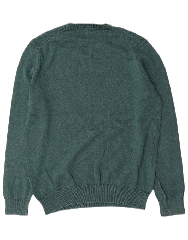 Crew Clothing Jersey de cuello para hombre Jersey de algodón verde medio