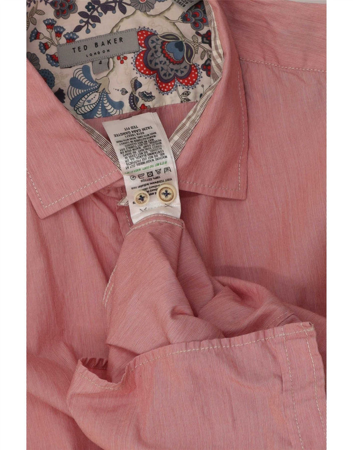 Ted Baker Camisa para hombre Talla 4 Grande Algodón rosa