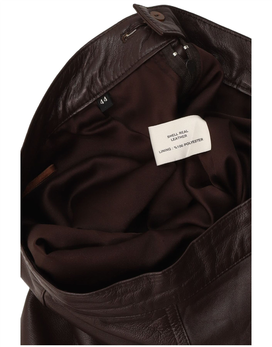 VINTAGE Falda de cuero para mujer IT 44 Medio W28 Cuero marrón