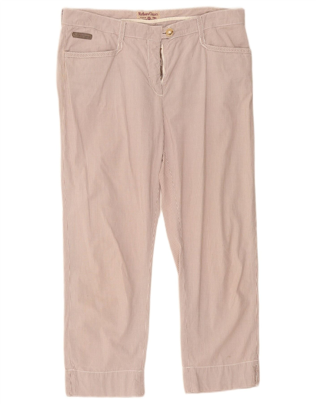 MARLBORO CLASSICS Pantalones cortos para mujer EU 46 XL W32 L23 Beige Check