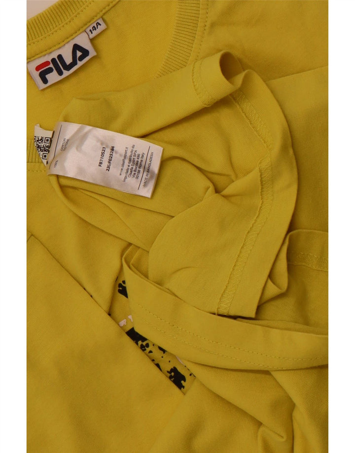 Fila Camiseta gráfica para niño Top 13-14 años Algodón amarillo