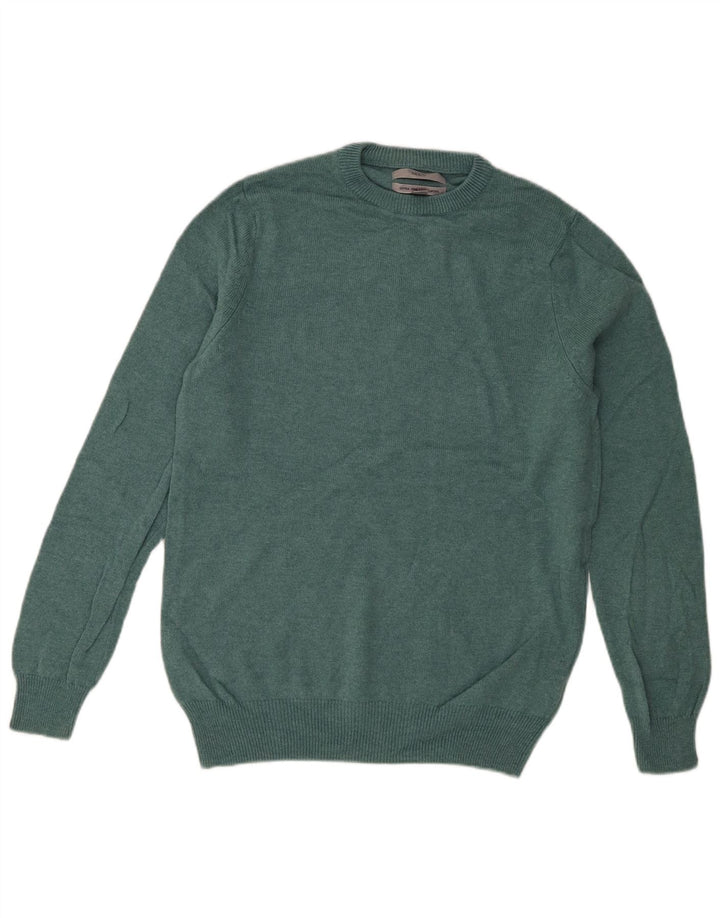 Marks & Spencer Jersey De Cuello Redondo Para Hombre De Lana De Cordero Verde Medio