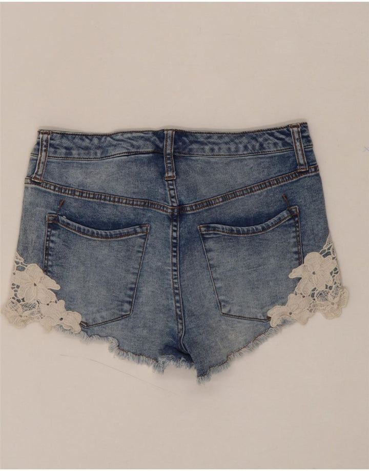 MOSSIMO Womens Super Strech Denim Shorts US 8 Medium W28  Blue Floral Vintage Mossimo and Second-Hand Mossimo from Messina Hembry 