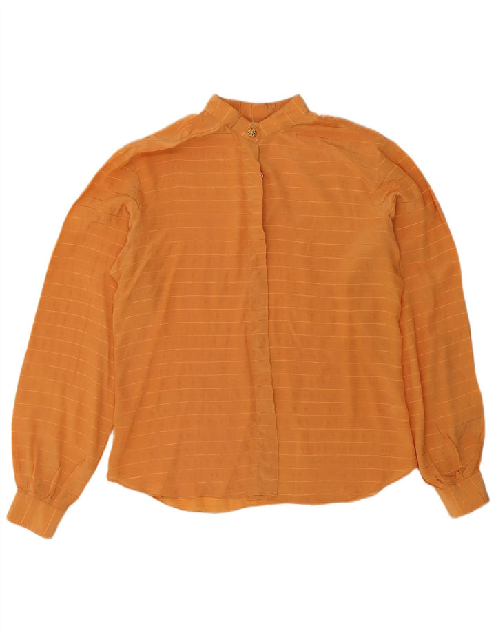 Blusa vintage para mujer IT 46 Poliéster a rayas naranja grande
