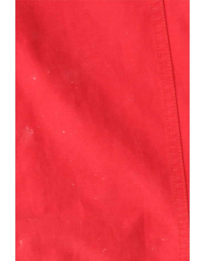 BENETTON Womens Hooded Oversized Windbreaker Jacket IT 42 Medium Red