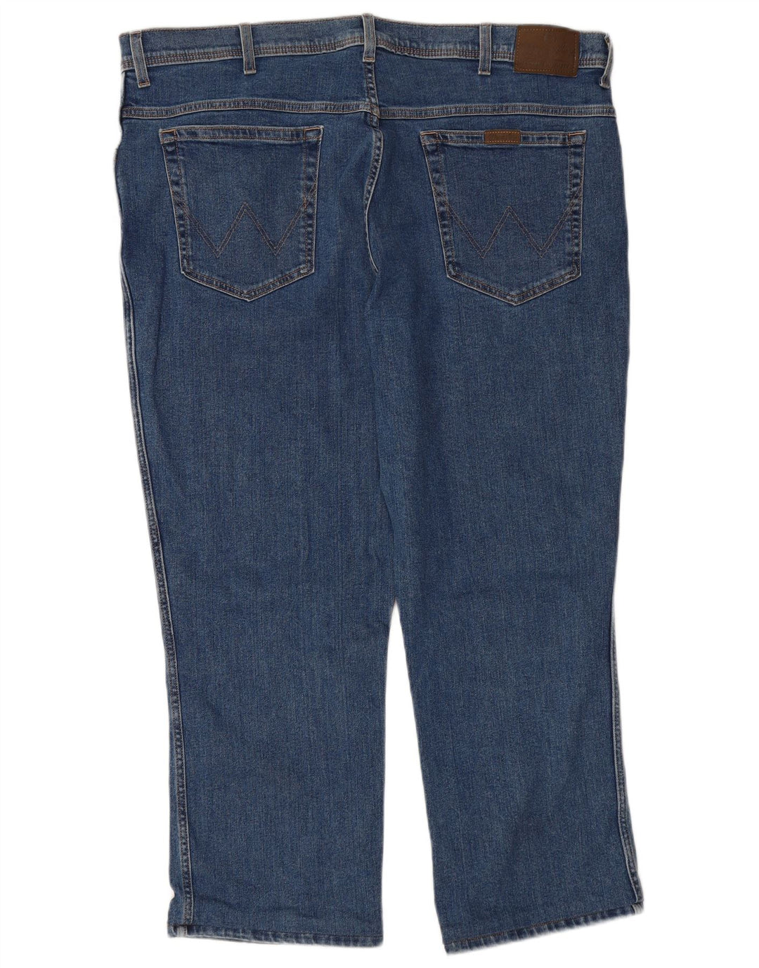 WRANGLER Vaqueros recortados de corte regular para hombre W44 L26 Algodón azul
