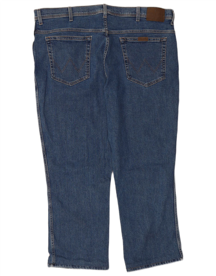WRANGLER Vaqueros recortados de corte regular para hombre W44 L26 Algodón azul
