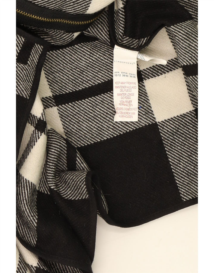 ATMOSPHERE Womens Poncho Jumper UK 10/12 Small Black Check Polyester Vintage Atmosphere and Second-Hand Atmosphere from Messina Hembry 