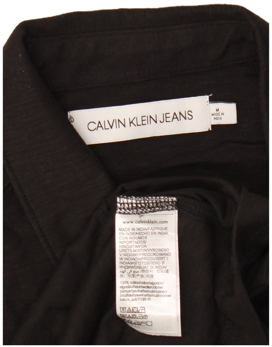 CALVIN KLEIN JEANS Polo gráfico para hombre Algodón negro mediano