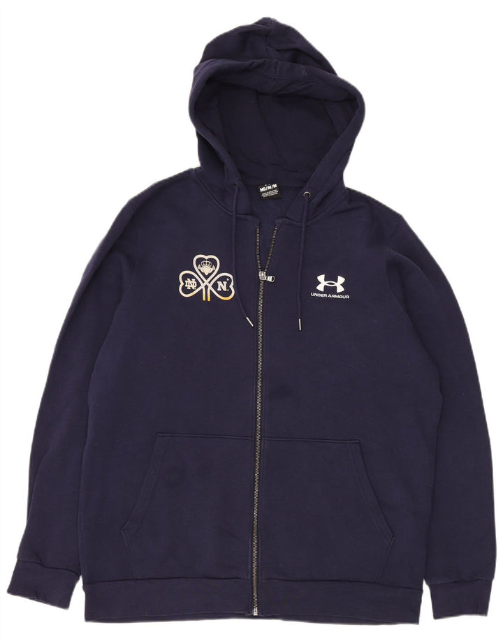 Under Armour Sudadera con capucha y cremallera gráfica para hombre Algodón azul marino mediano