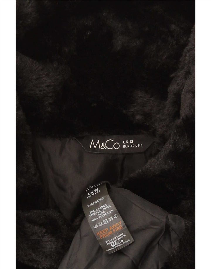 M&Co Chaleco de piel sintética para mujer UK 40 Mediano Poliéster negro