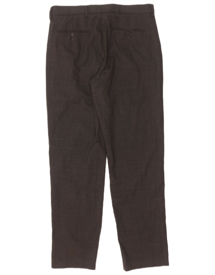 Marks & Spencer Pantalón de traje de corte regular para hombre W32 L31 Lana gris