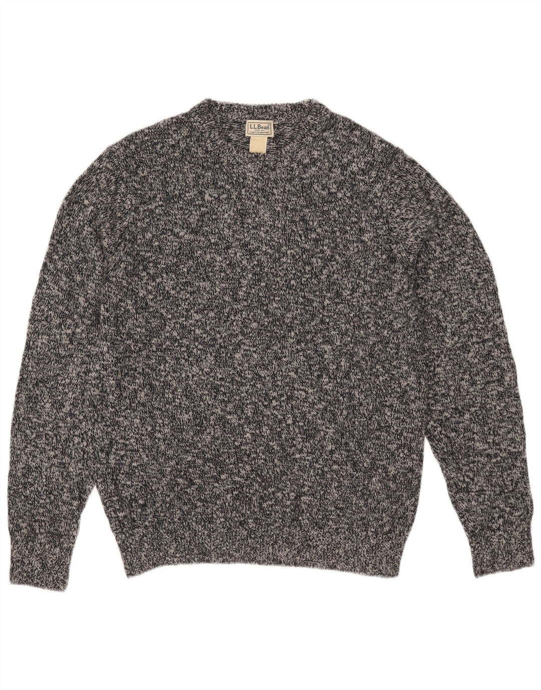 L.L.Bean Jersey de cuello redondo para hombre de algodón moteado gris medio