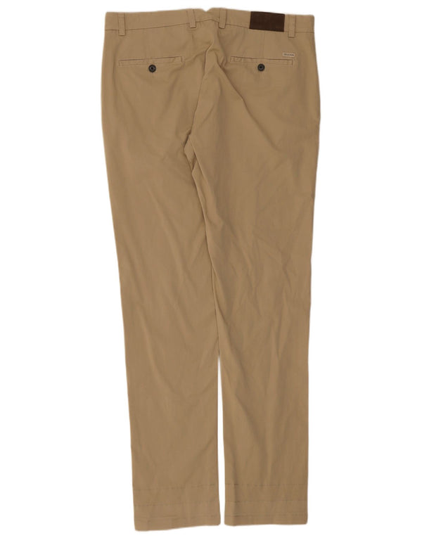 Paul & Shark Mens Yachting Slim Traje Pantalones IT 52 XL W36 L33 Algodón Beige