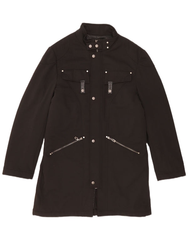 Abrigo vintage para hombre IT 50 Poliéster negro grande