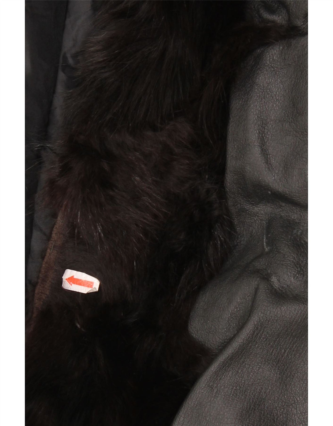 Vintage mujer piel chaqueta de cuero Reino Unido 14 negro medio