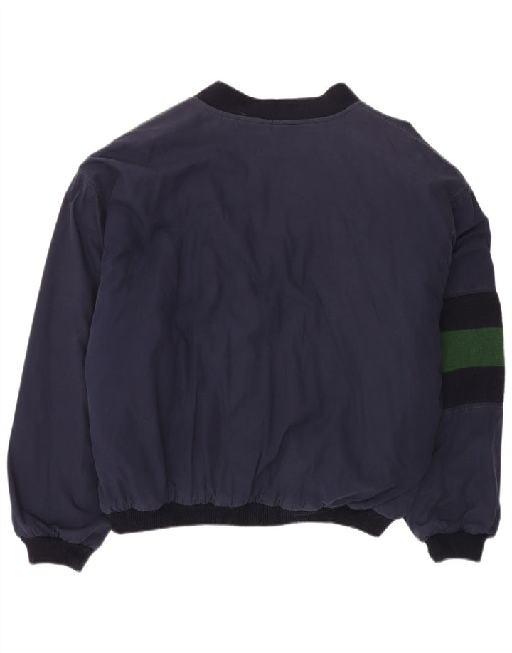 VINTAGE Chaqueta bomber para hombre Reino Unido 42 XL Bloque de color azul marino