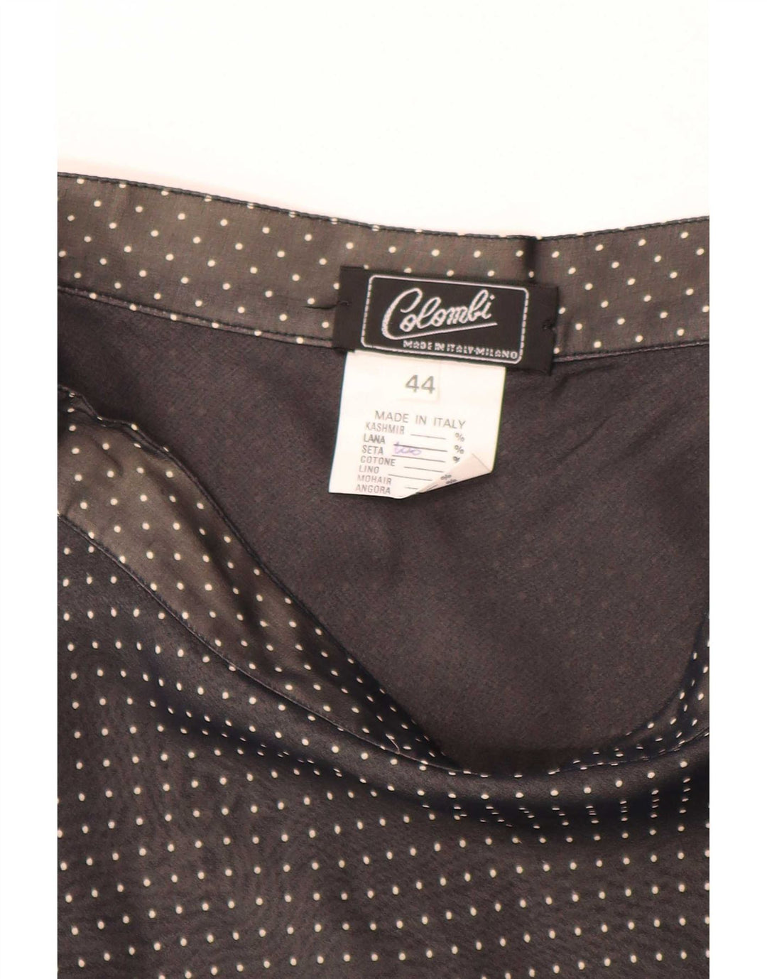 Vintage mujer A-Line falda IT 44 Medio W28 Seda manchada negra