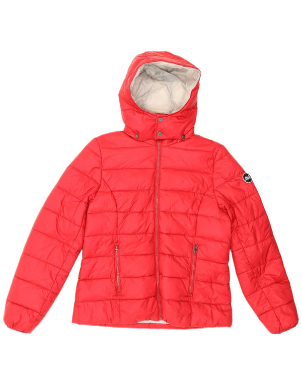 Best Company Chaqueta acolchada con capucha para mujer UK 46 Large Nylon rojo