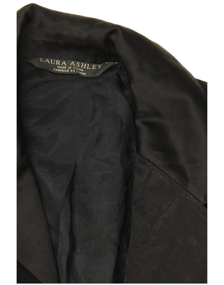 Laura Ashley Chaqueta tipo blazer con 1 botón para mujer, talla 44, talla M, color negro