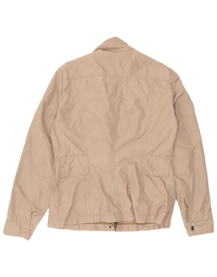 Zara Mujer Chaqueta Utilitaria UK 44 Grande Algodón Beige