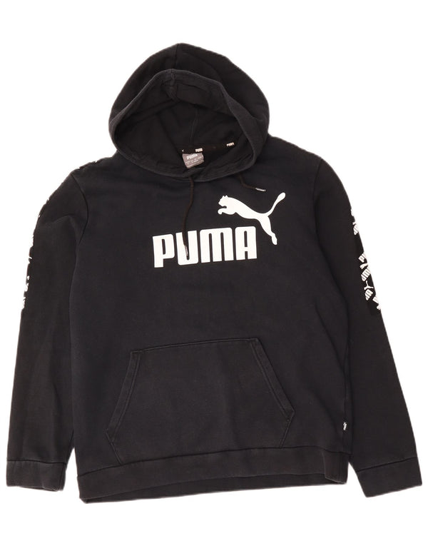 Puma Hombre Sudadera Con Capucha Gráfica Jersey De Algodón Negro Mediano