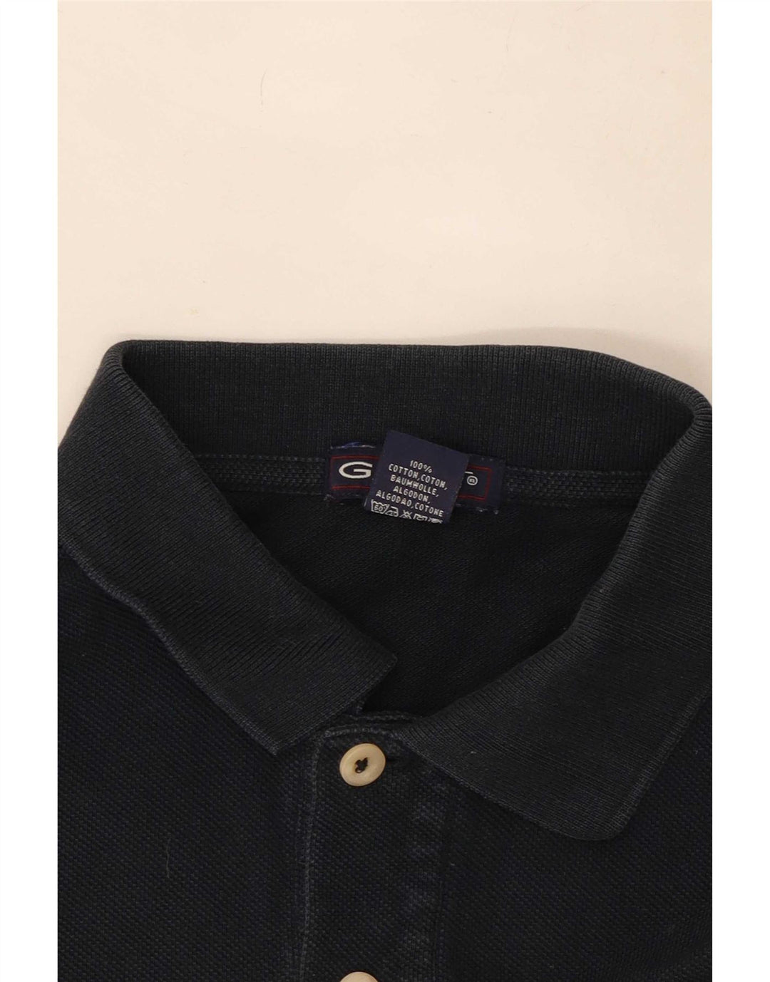 Gant Polo Hombre Grande Negro Algodón