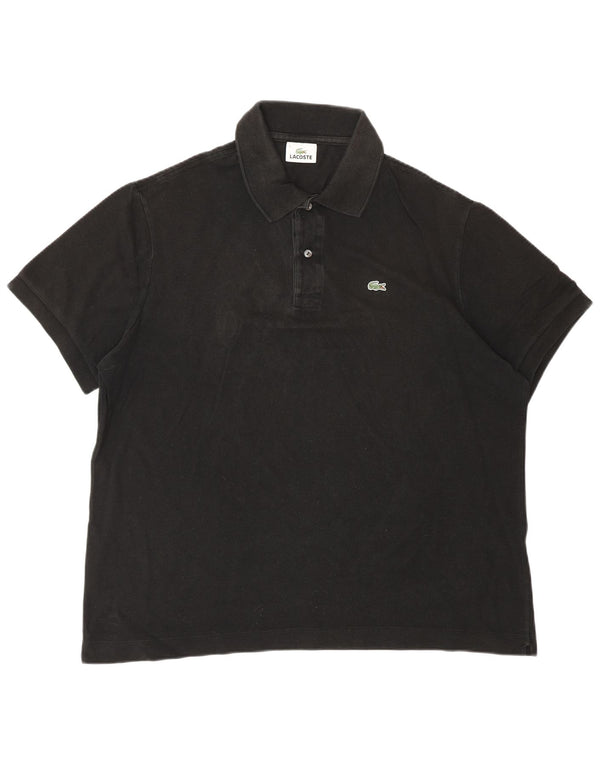 Polo Lacoste para hombre talla 7 2XL algodón negro