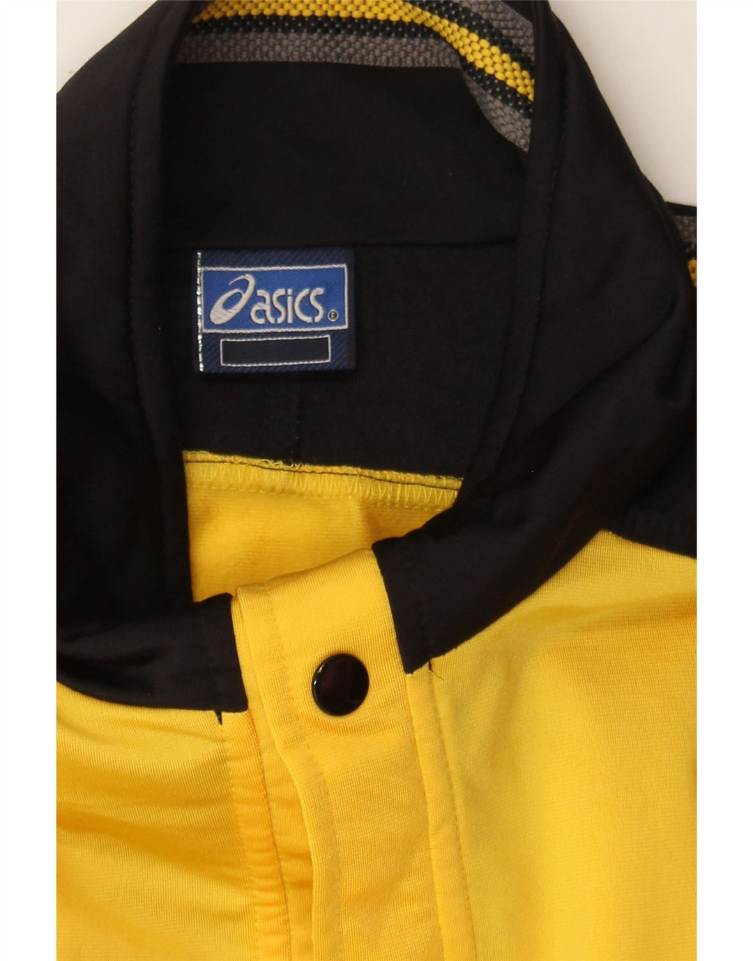 ASICS Mens Tracksuit Top Jacket Large Yellow Colourblock Polyester Vintage Asics and Second-Hand Asics from Messina Hembry 