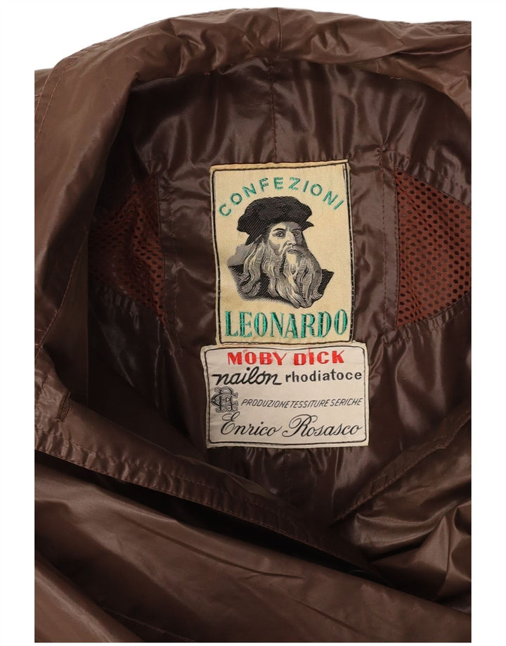 LEONARDO Chubasquero para mujer UK 44 Marrón medio
