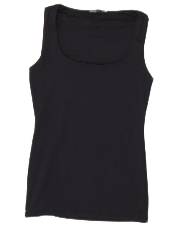 Zara Womens Sleeveless Vest Top UK 8 Small Navy Blue