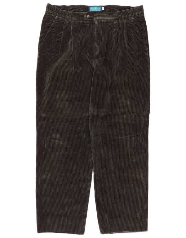 Belfe & Mens Pantalones rectos de pana W34 L29 Algodón gris