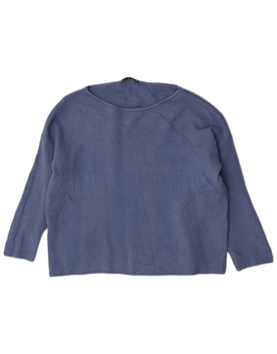 Zara - Jersey con cuello barco para mujer, talla 40, color azul medio