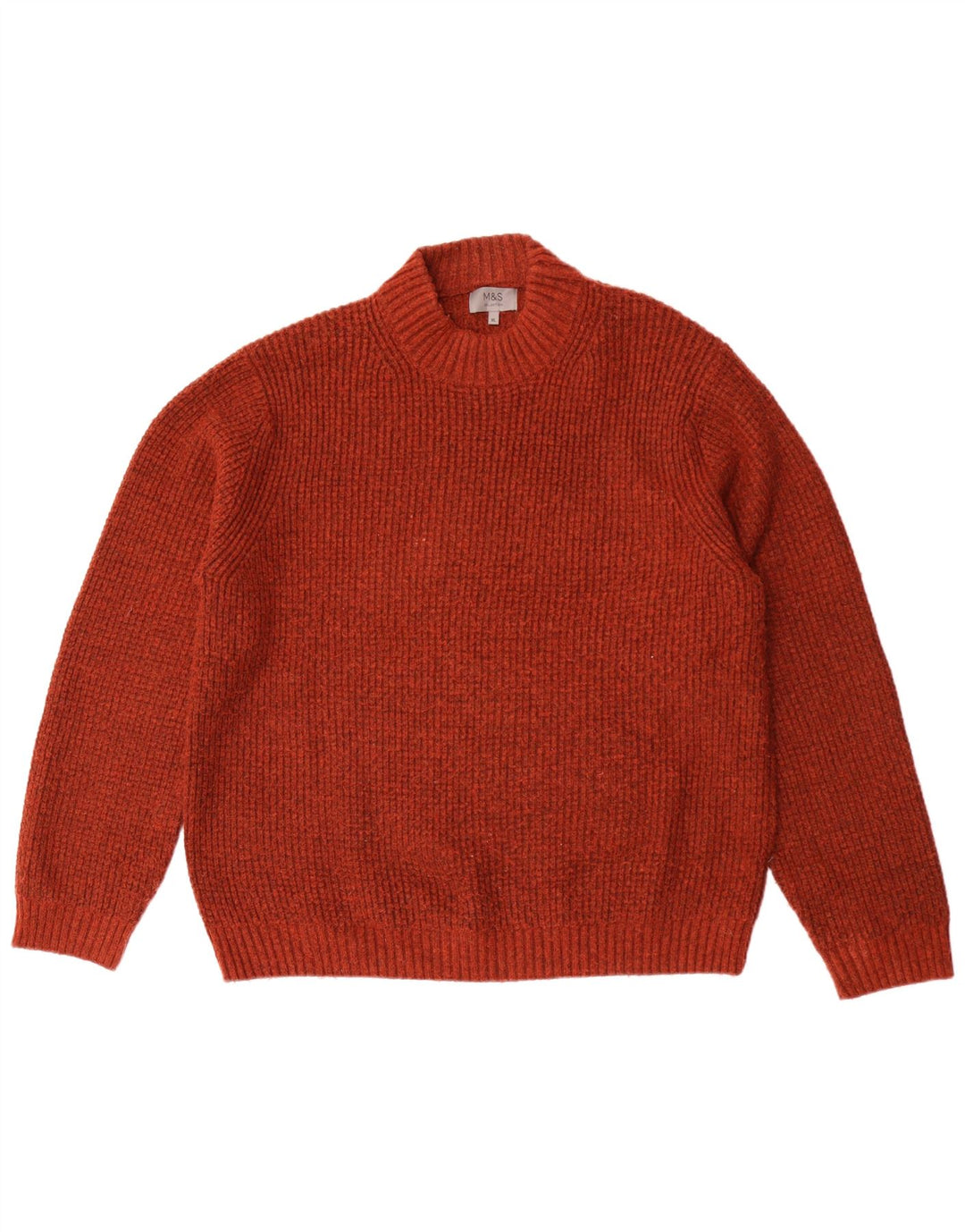 Marks & Spencer Suéter con Cuello Alto para Hombre XL Acrílico Moteado Granate