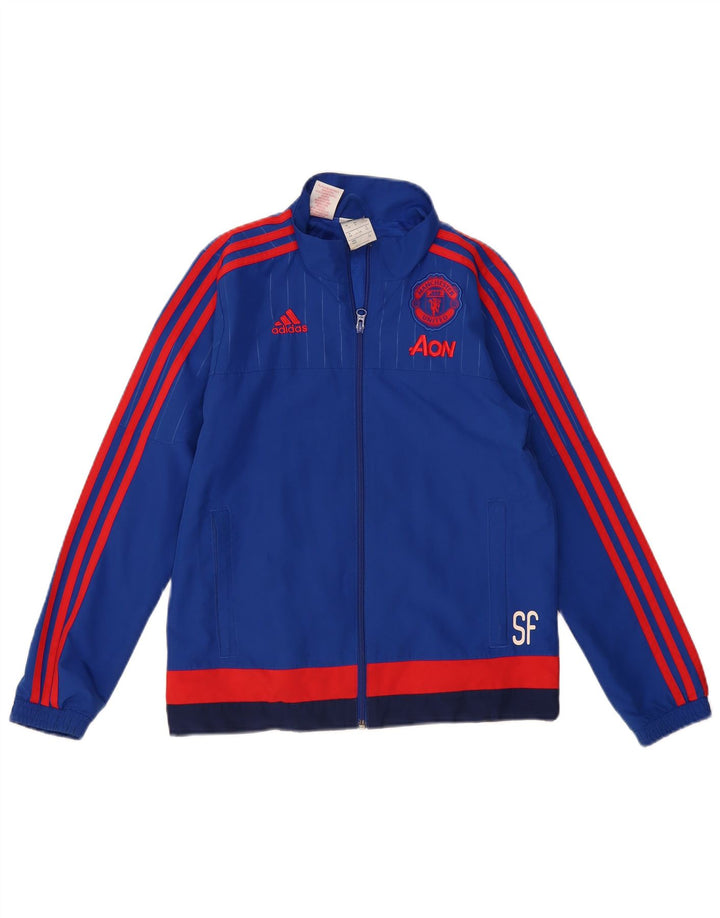 ADIDAS Chicos Manchester United Chándal Top Chaqueta 11-12 Años Azul