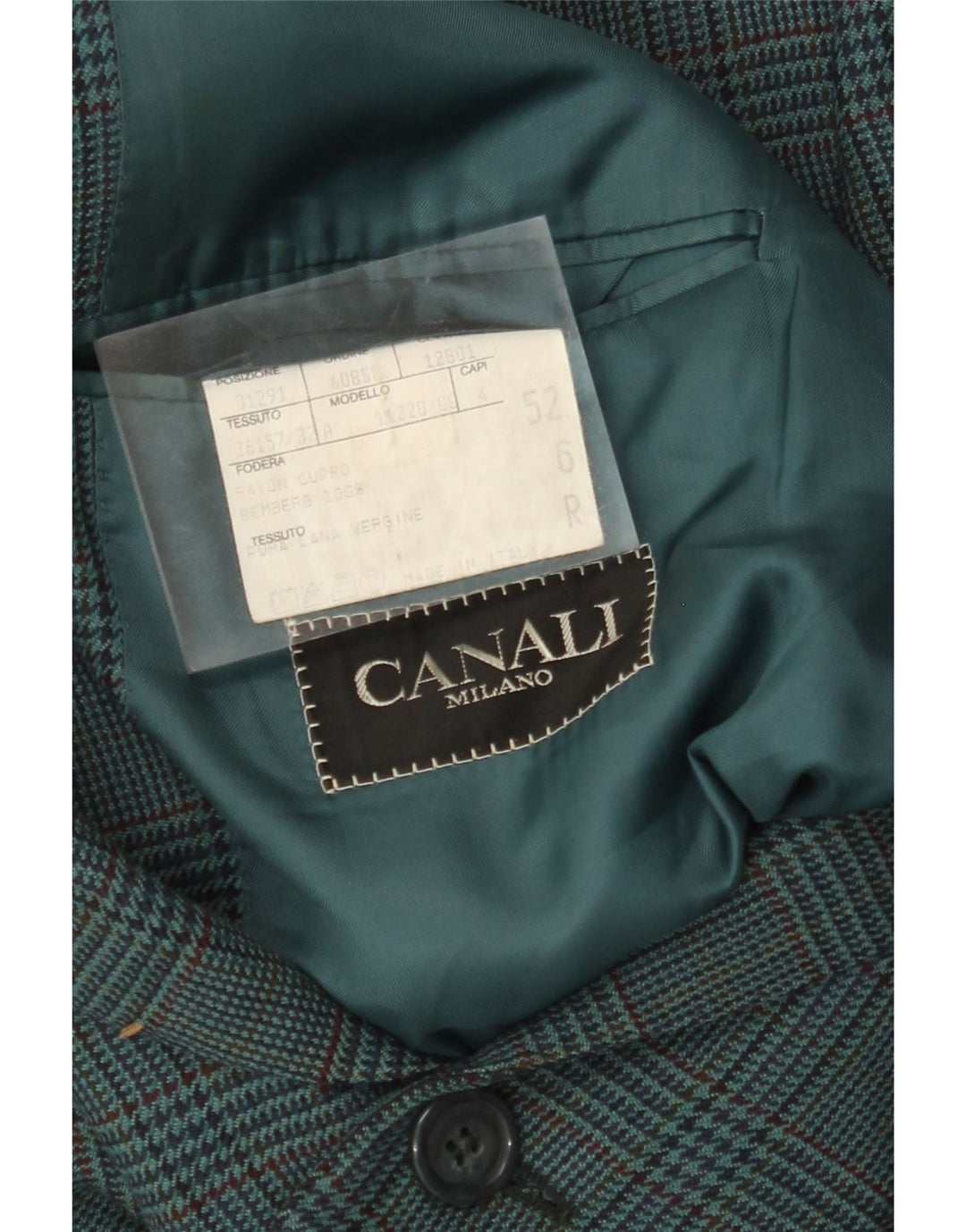 CANALI Chaqueta tipo blazer de 2 botones para hombre IT 52 XL Lana de pata de gallo azul