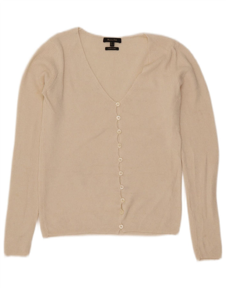 Massimo Dutti Suéter Cárdigan Corto para Mujer UK 8 Small Off White