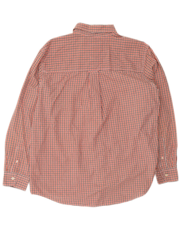 Chaps Camisa de fácil cuidado para hombre de algodón a cuadros rojo grande