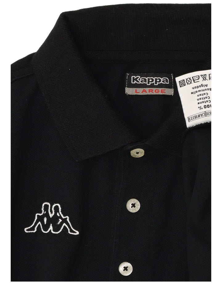 Kappa Polo Gráfico Para Hombre Algodón Negro Grande