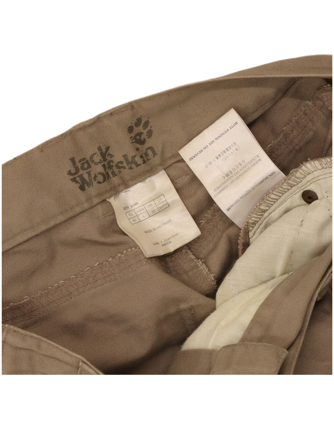 Jack Wolfskin Bermudas tipo cargo para hombre W33 Algodón beige grande