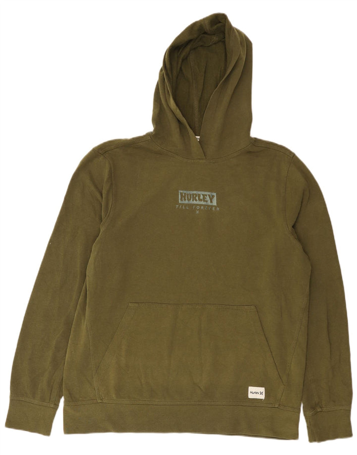 Hurley Hombre Sudadera Con Capucha Gráfica Jersey De Algodón Caqui Medio