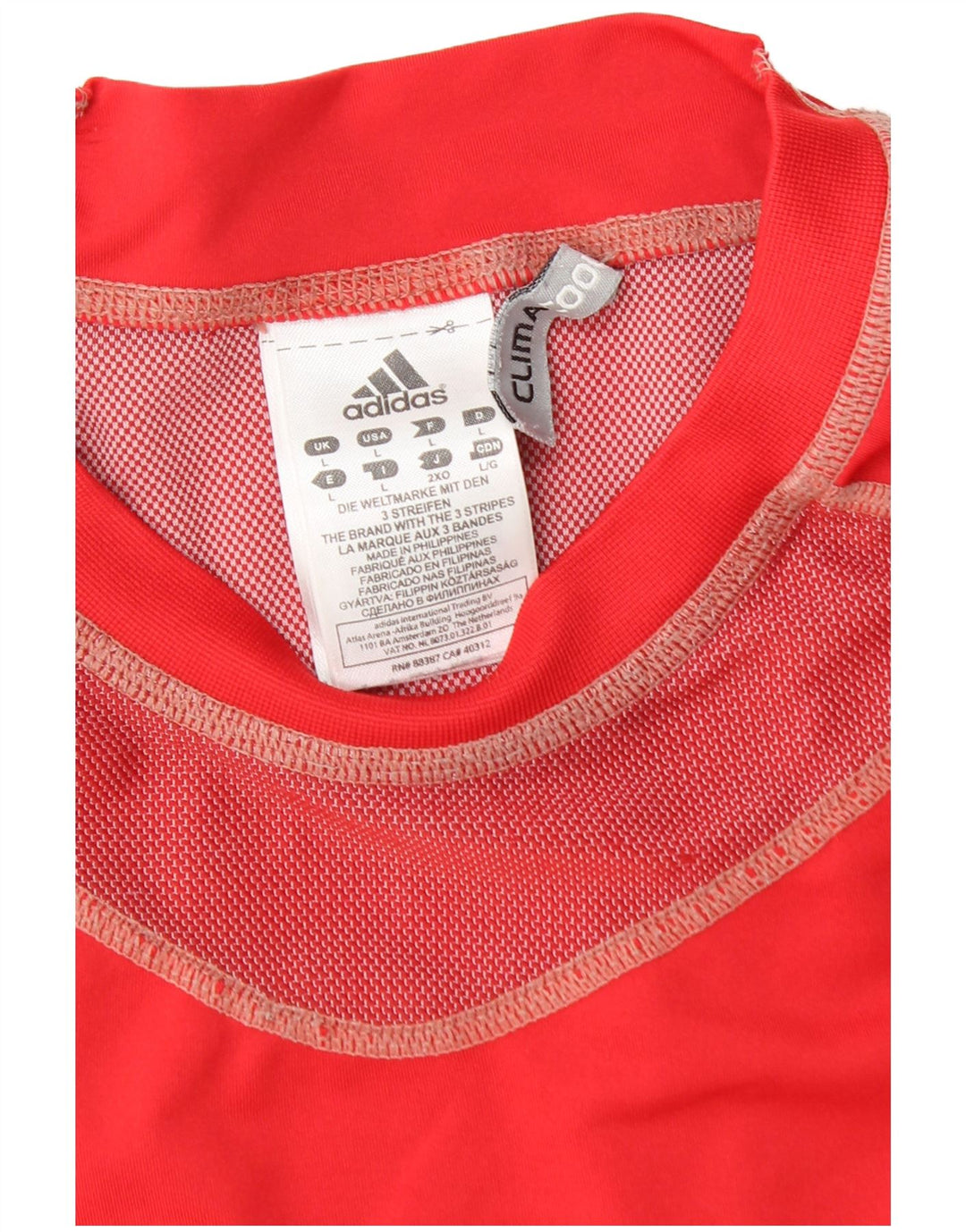 Adidas Hombre Climacool Camiseta Top Grande Rojo Colorblock Poliéster