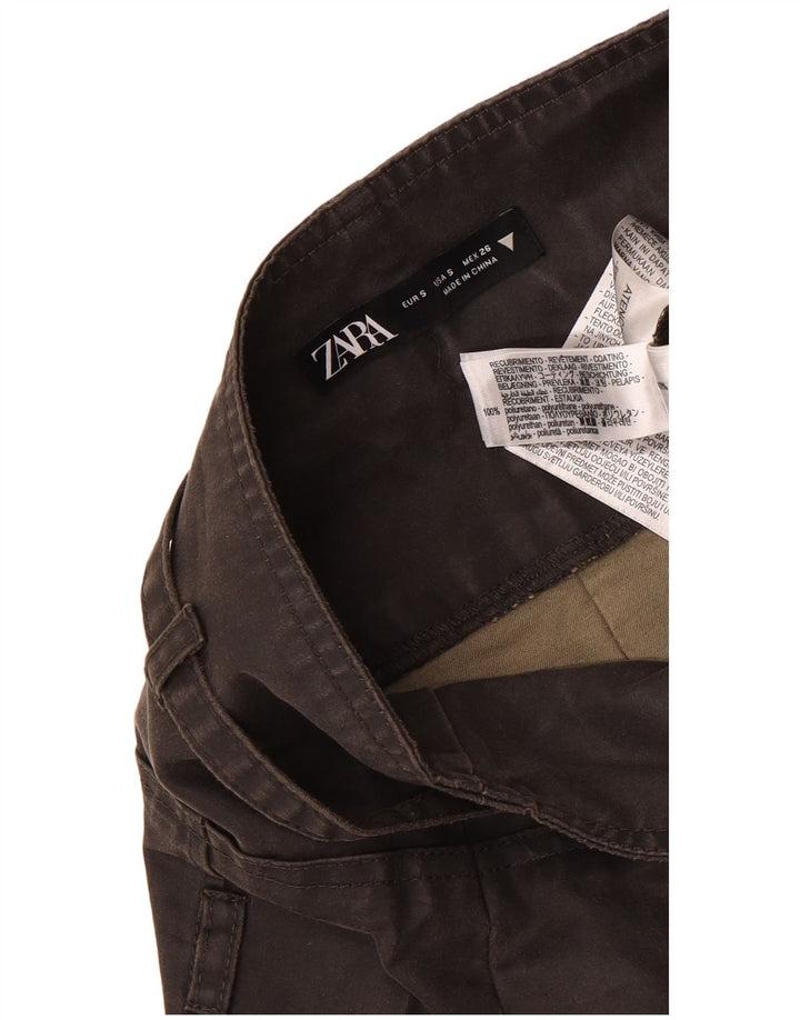 Zara Minifalda Mujer Small W26 Poliuretano Negro