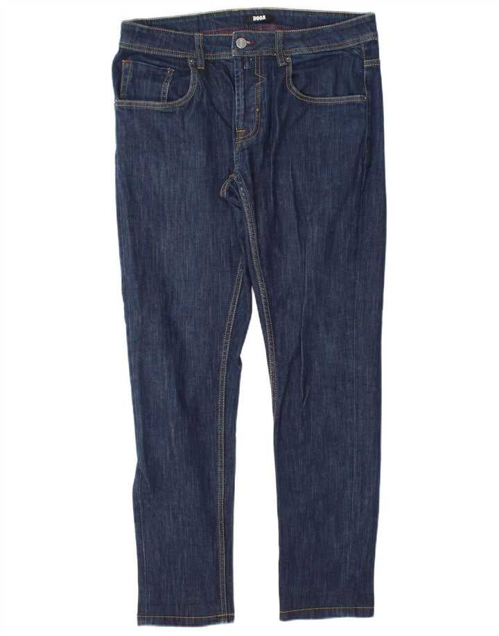 Vintage Hombres Slim Jeans IT 48 Medio W34 L30 Algodón Azul Marino