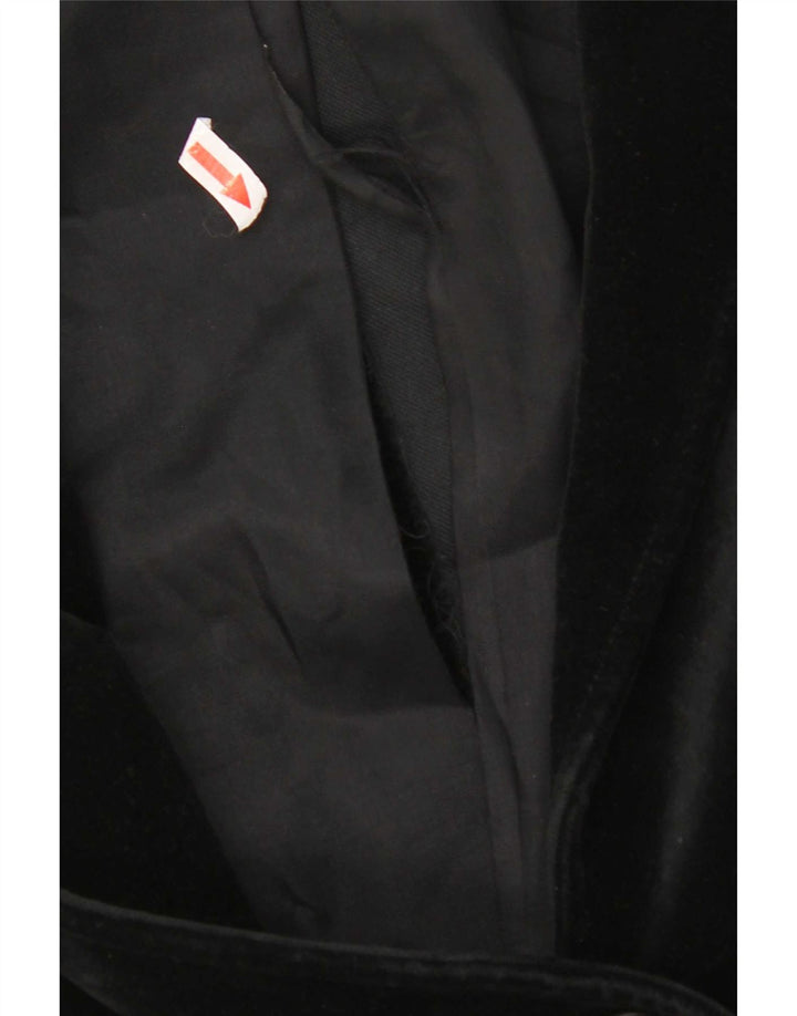 St Michael Chaqueta Blazer de Terciopelo con 2 Botones para Mujer UK 44 Mediana Algodón Negro