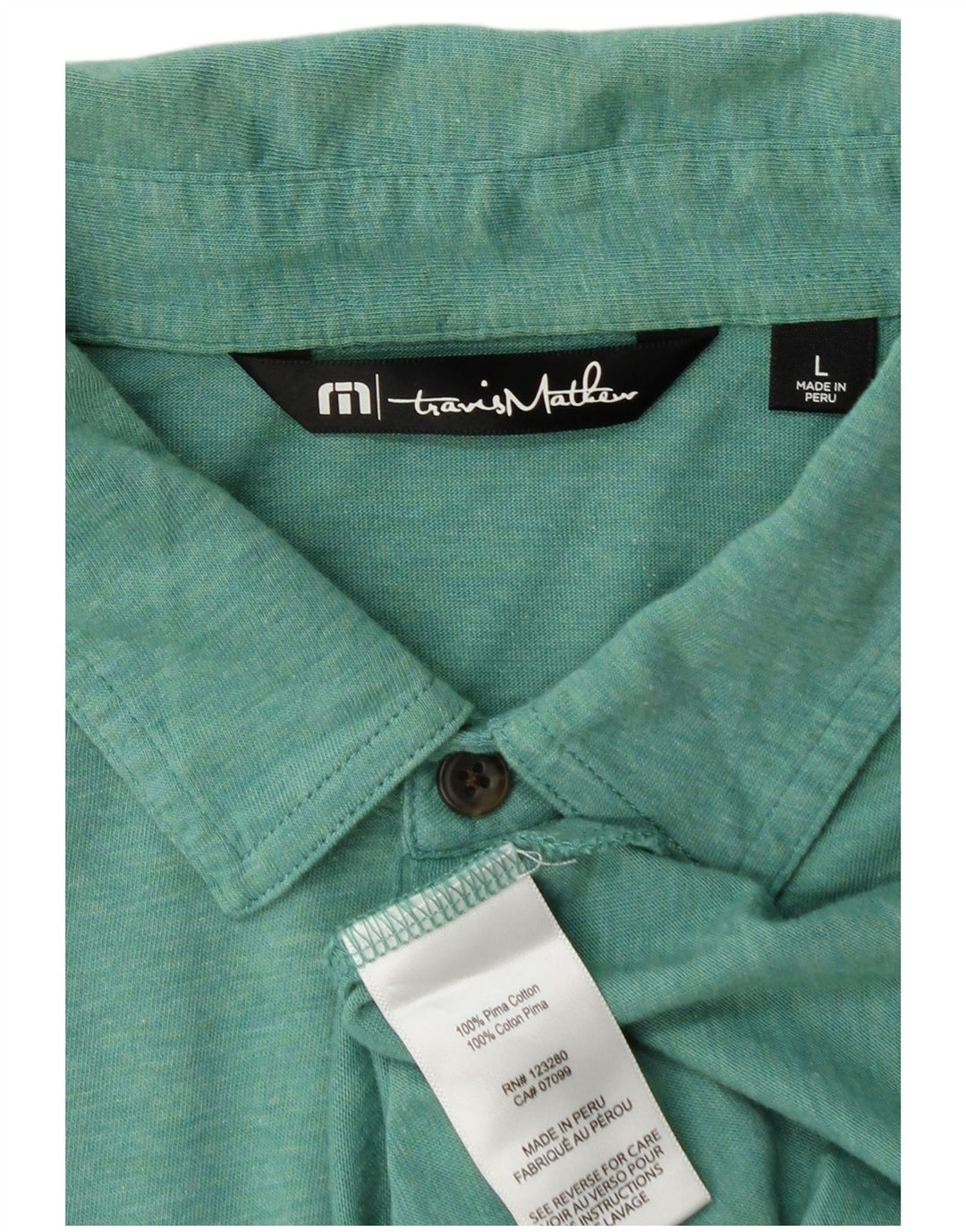Travis Mathew Polo para hombre de algodón verde grande