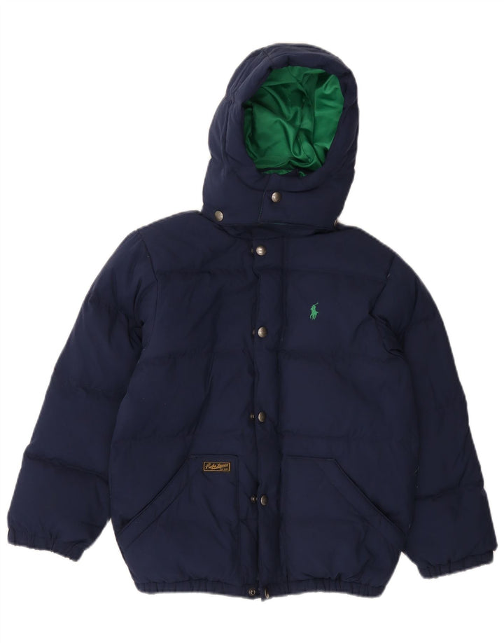POLO RALPH LAUREN Chaqueta acolchada con capucha para niño 7-8 años Small Azul marino