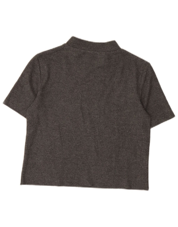Zara Mujer Crop Camiseta Top UK 10 Small Gris Poliéster